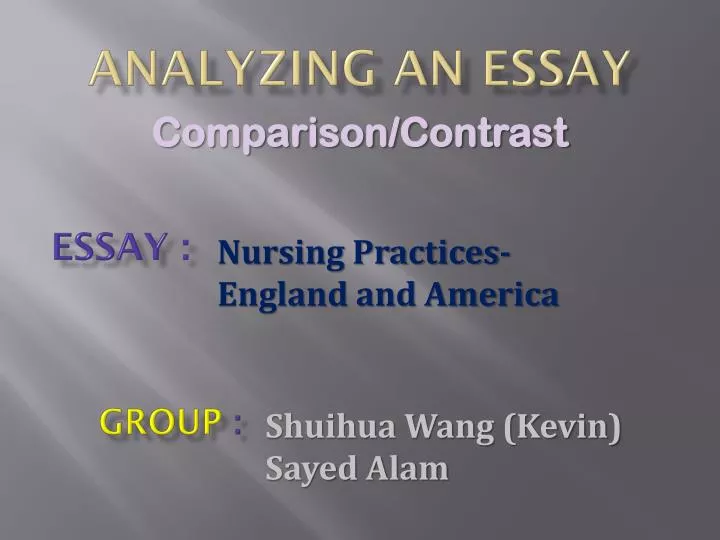 analyzing an essay