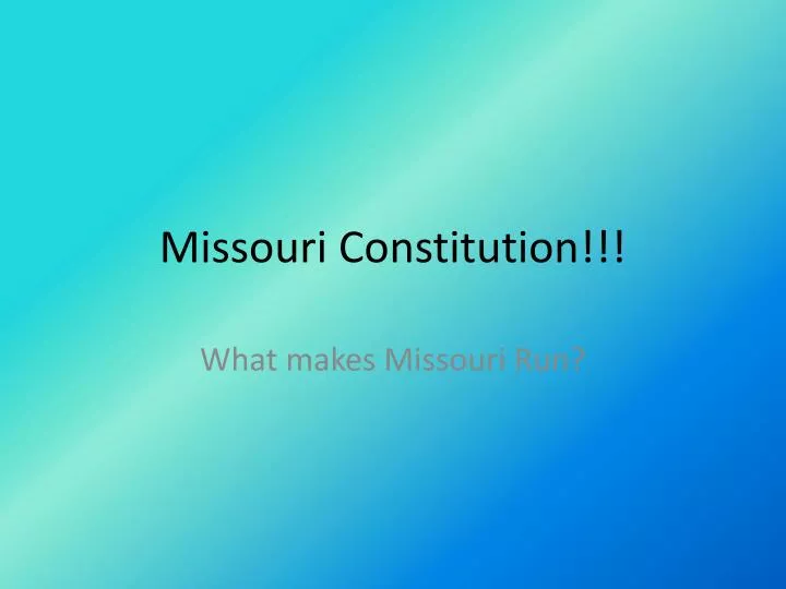 missouri constitution