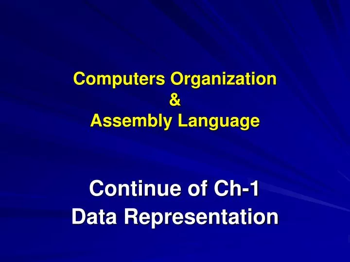 computers organization assembly language