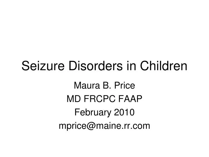 seizure disorders in children