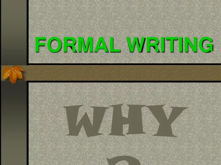 formal writing