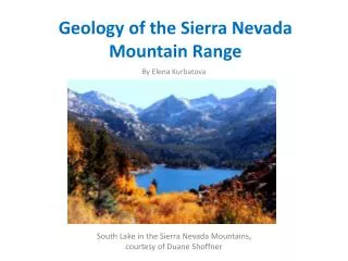 Geology of the Sierra Nevada Mountain Range