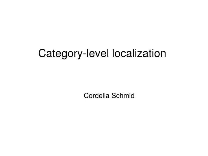category level localization