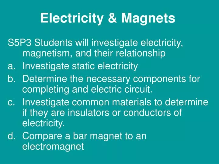electricity magnets
