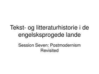 Tekst- og litteraturhistorie i de engelsksprogede lande