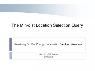The Min-dist Location Selection Query
