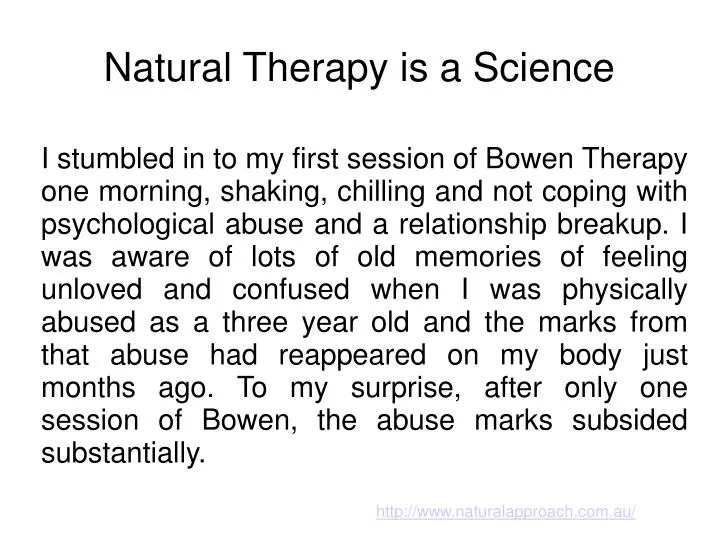 natural therapy is a science