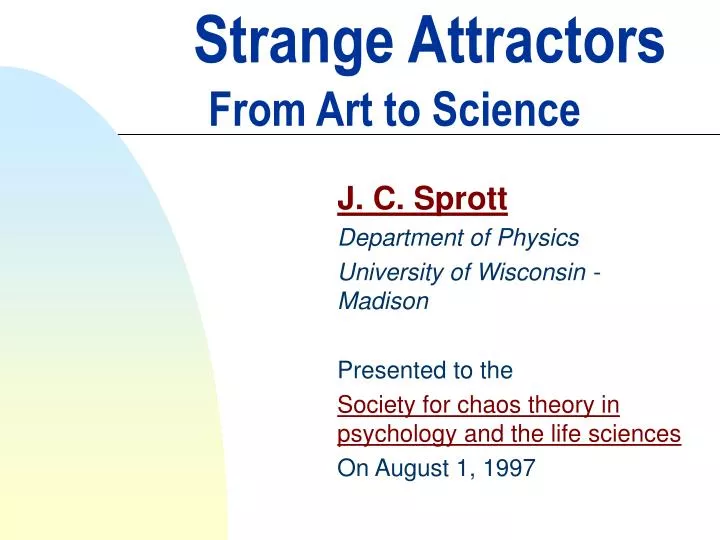 strange attractors from art to science