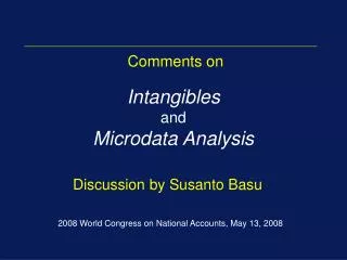 Intangibles and Microdata Analysis