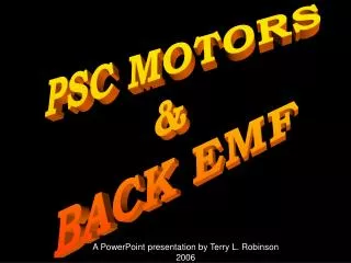 PSC MOTORS &amp; BACK EMF