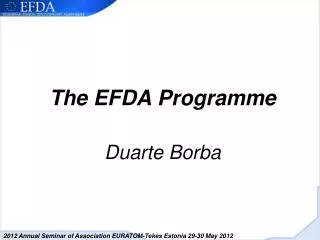 The EFDA Programme Duarte Borba