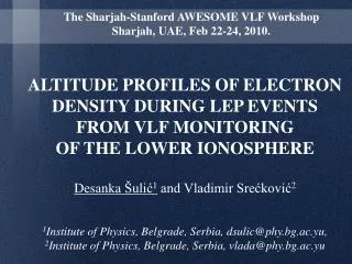 ALTITUDE PROFILES OF ELECTRON DENSITY DURING LEP EVENTS FROM VLF MONITORING