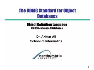 The ODMG Standard for Object Databases