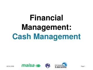 Financial Management: Cash Management