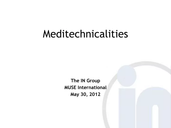 meditechnicalities