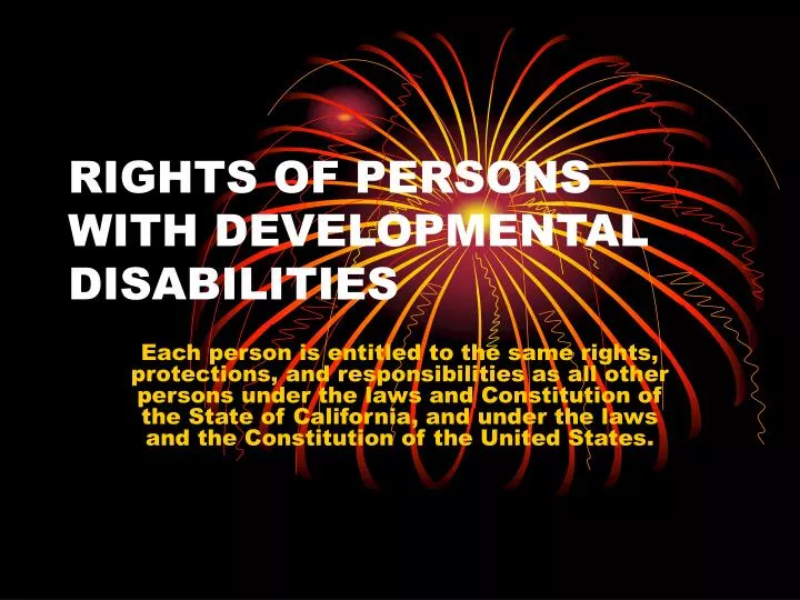 rights of persons with developmental disabilities