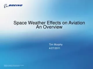 Space Weather Effects on Aviation An Overview