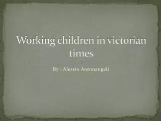 Working children in victorian times