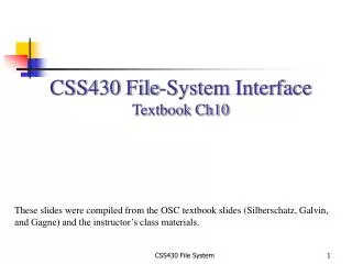 CSS430 File-System Interface Textbook Ch10