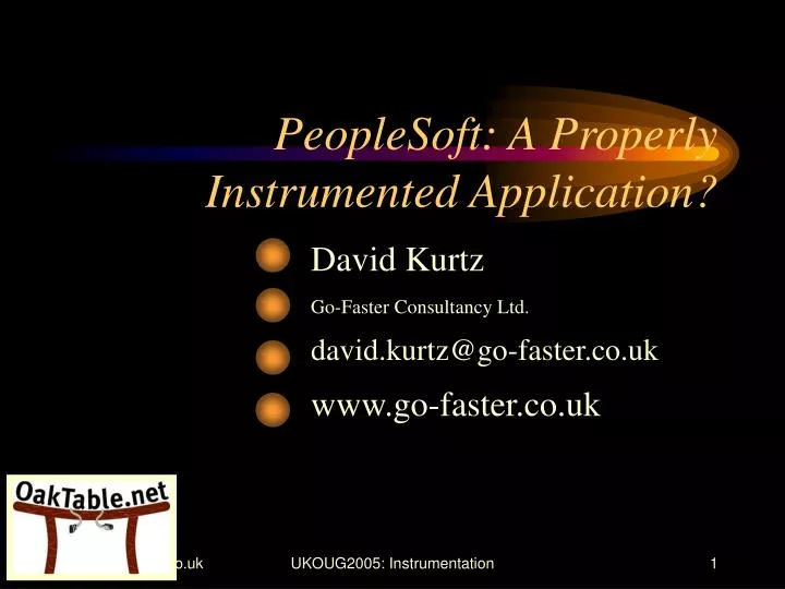 peoplesoft a properly instrumented application