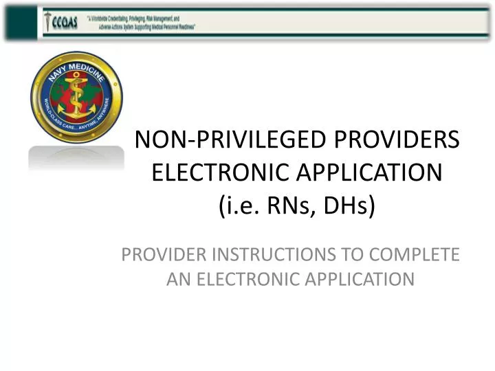 non privileged providers electronic application i e rns dhs