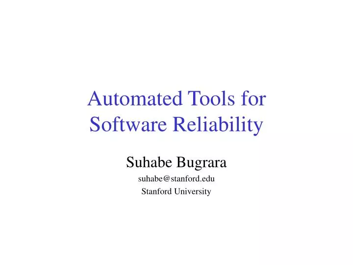 automated tools for software reliability
