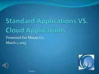 Standard Applications VS. Cloud Applications