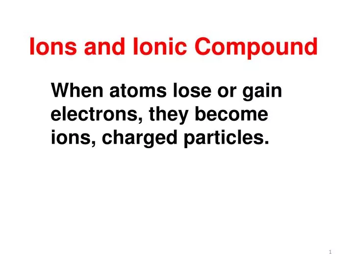 ions and ionic compound