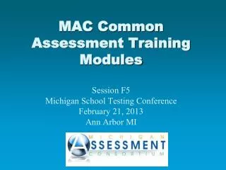 Michigan Assessment Consortium Vision