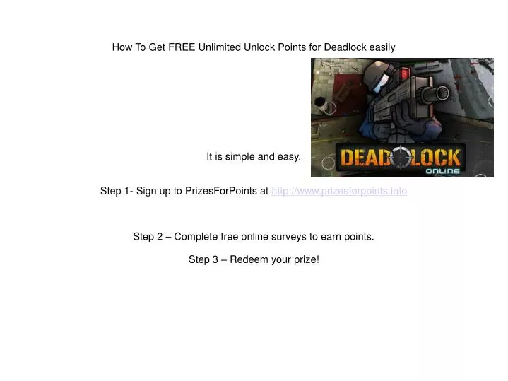 how to get free unlimited unlock points for deadlock easily
