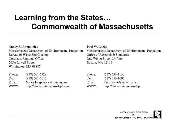 learning from the states commonwealth of massachusetts