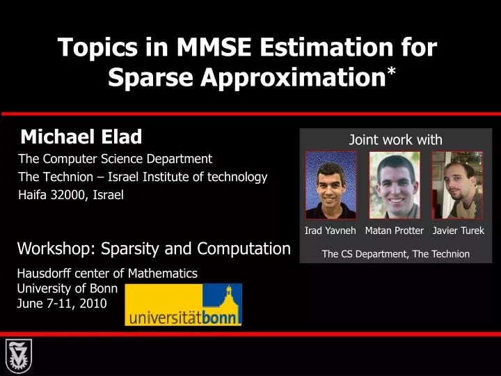 topics in mmse estimation for sparse approximation