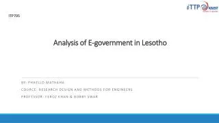 Analysis of E-government in Lesotho