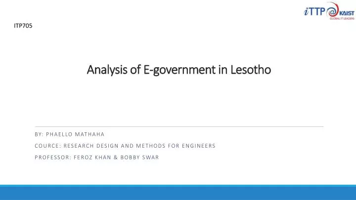 analysis of e government in lesotho