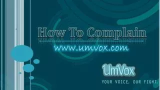 How To Complaint