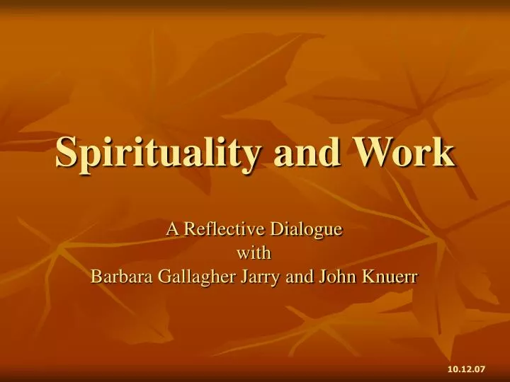 spirituality and work