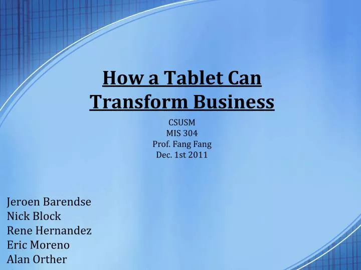how a tablet can transform business