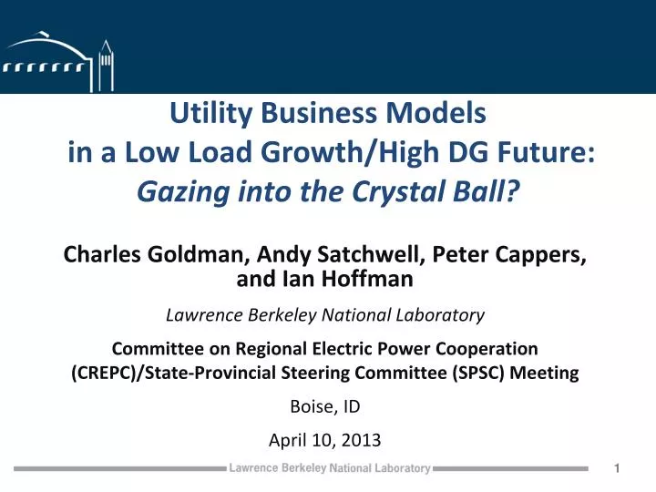 utility business models in a low load growth high dg future gazing into the crystal ball