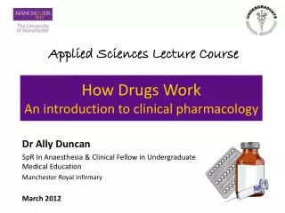 How Drugs Work An introduction to clinical pharmacology