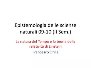 epistemologia delle scienze naturali 09 10 ii sem
