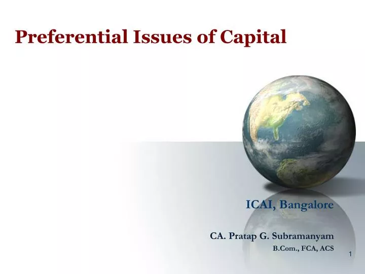 preferential issues of capital