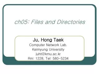 ch05: Files and Directories