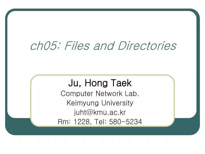ch05 files and directories