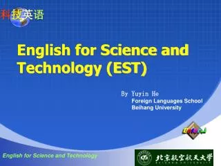 English for Science and Technology (EST)