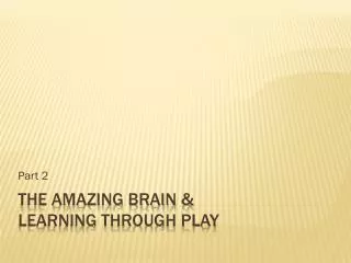 the amazing brain &amp; learning through play