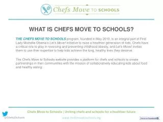 WHAT IS CHEFS MOVE TO SCHOOLS?