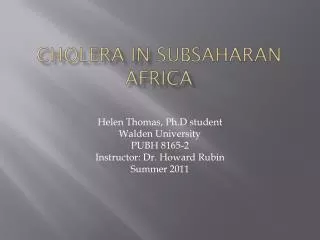 Cholera in subsaharan africa
