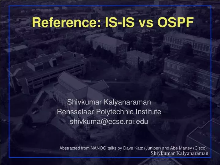 reference is is vs ospf