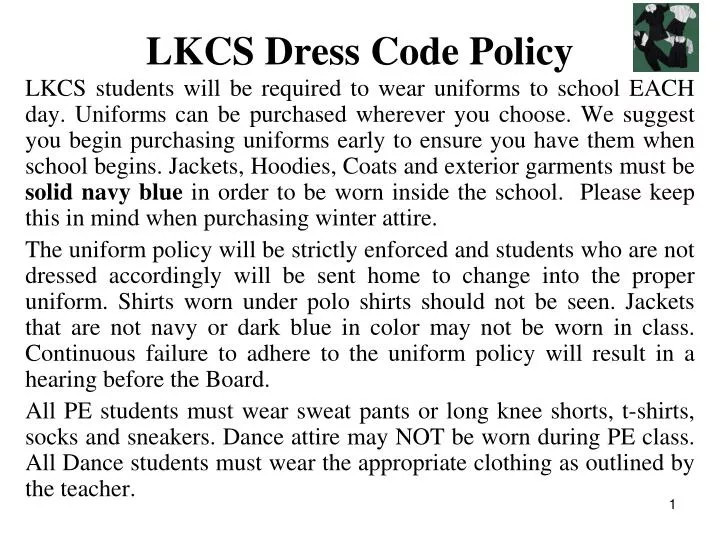 lkcs dress code policy
