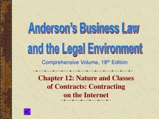 Chapter 12: Nature and Classes of Contracts: Contracting on the Internet